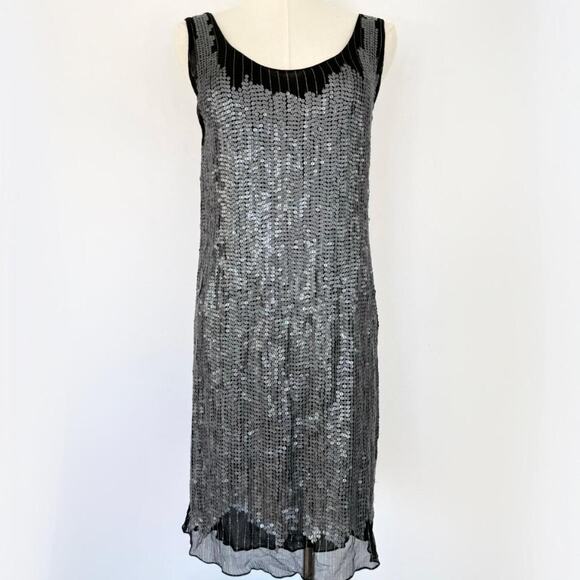 VINTAGE SILK SEQUIN MADE IN INDIA DRESS - Picture 1 of 8